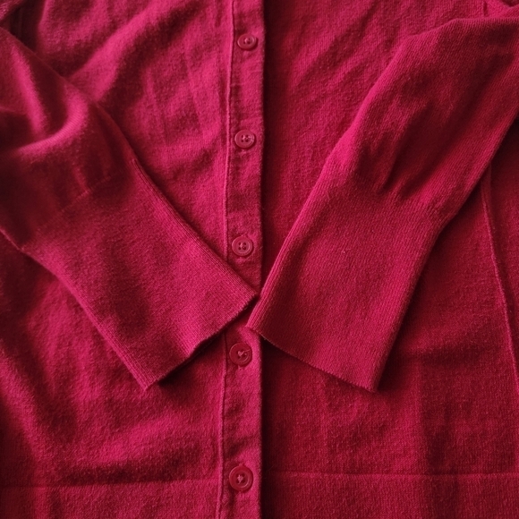 Eddie Bauer Button Up Crewneck Christine Red Cardigan Sweater Size Small - Picture 8 of 11